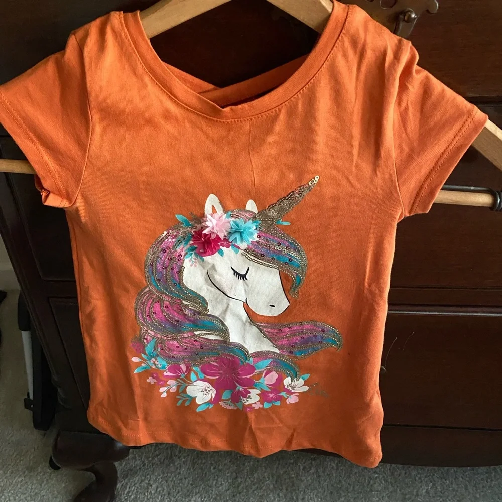 Isaac Mizrahi Girls Unicorn Shirt Sz XS 4 Sequined NWOT - Picture 1 of 4